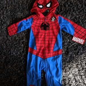 Spiderman one piece jumper as substitute for costu